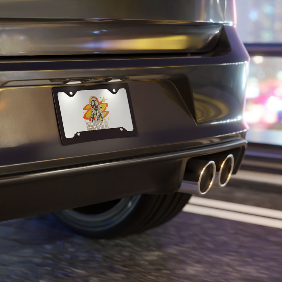 Thumbnail: Space Poodle Vanity Plate — 'Save the Poodle' Astronaut Dog License Plate