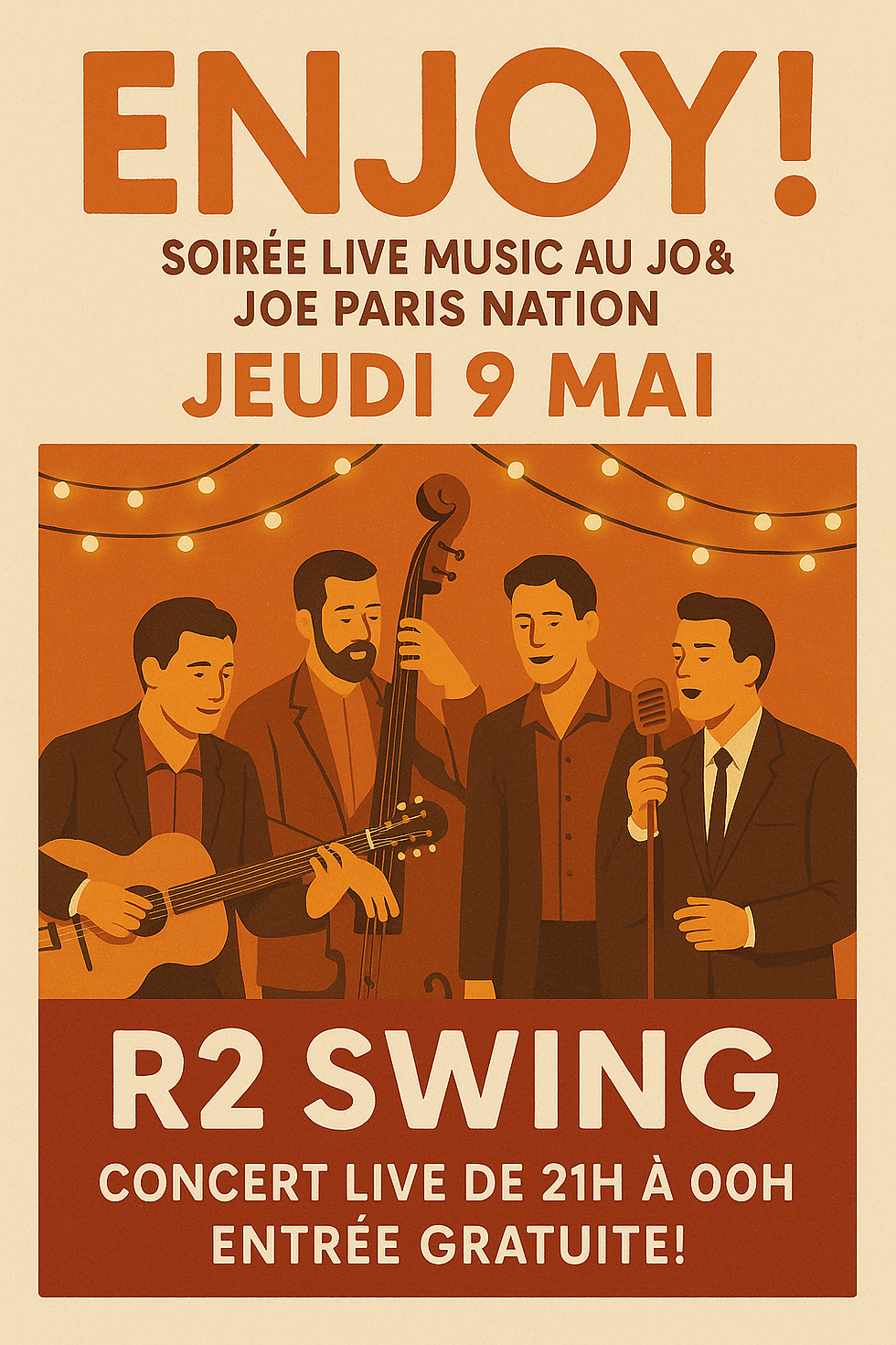 ENJOY! Soirée Live Music au JO&JOE Paris Nation (Orga: JO&JOE Paris Nation)
