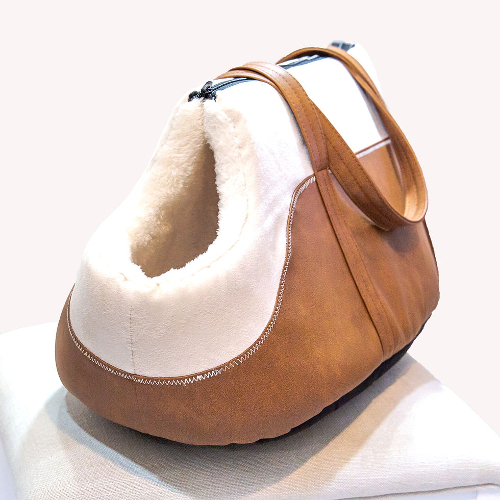 Thumbnail: Vegan Leather & Plush Carrier - TAN
