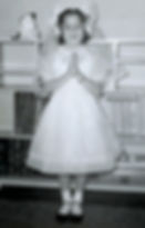 Girl in Holy Communion dress, by Kat