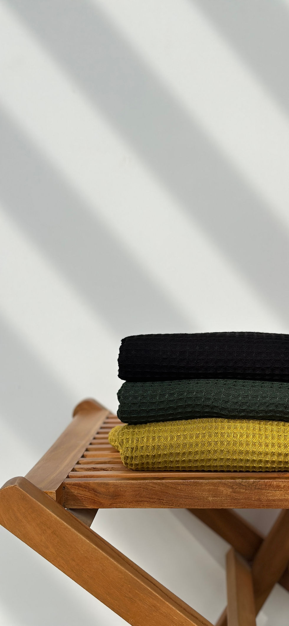 Thumbnail: Bottle green bamboo waffle towel