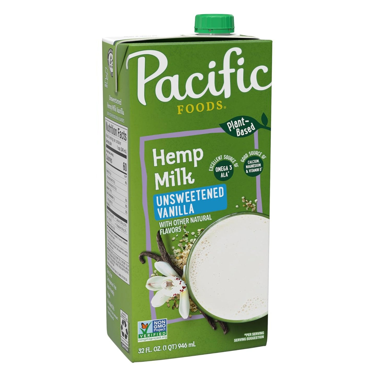 Pacific - Hemp Unsweetened Vanilla 12 x 32 oz