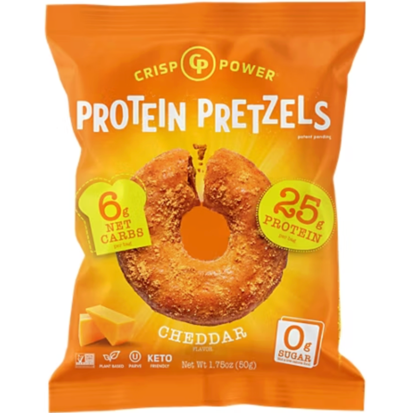 Crisp Power - Protein Pretzels Cheddar 6 x 1.75 oz