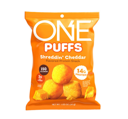 One - Puffs Shreddin' Cheddar Protein Snack Peg Bag 10 x 1.05 oz ...