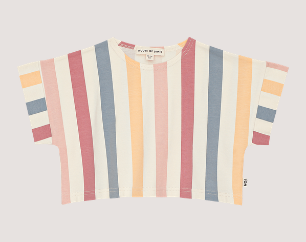 Thumbnail: House Of Jamie - Relaxed Tee - Rainbow Stripes 86/92