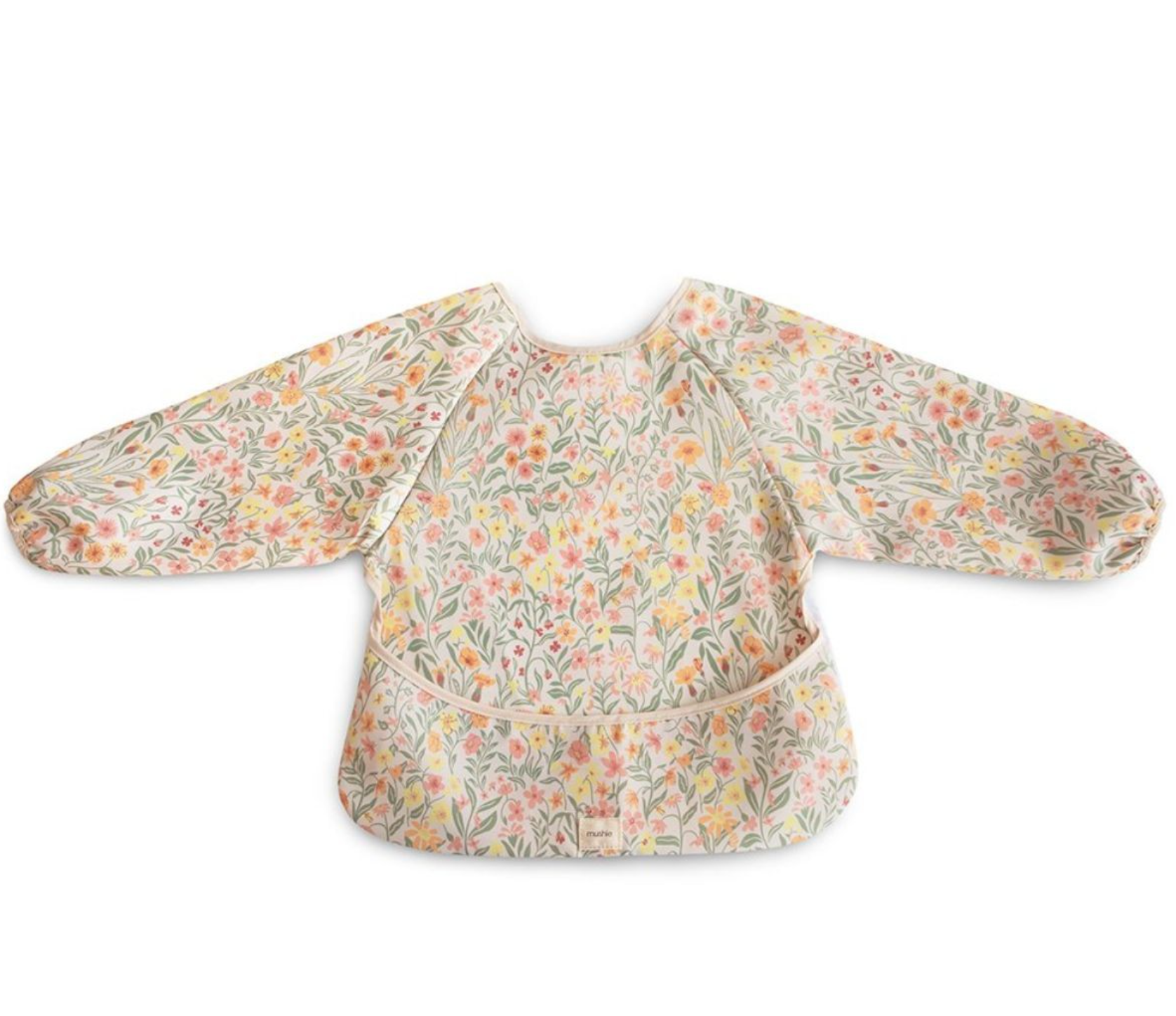 (DJ) Mushie - Long sleeve bib - Pastel Bloom