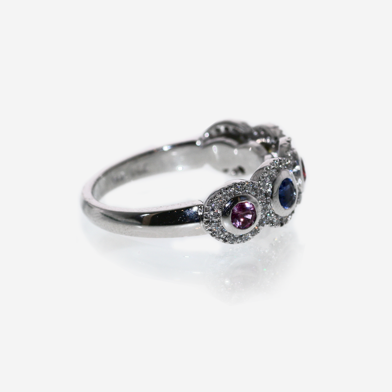 Thumbnail: Multi Sapphire Diamond Ring