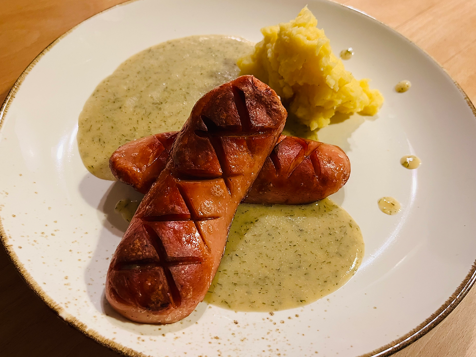 Dillsoße auf Hafer-Mais