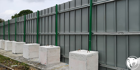 Precast concrete kentledge blocks with rebar handles for lorry crane lifting to site for p