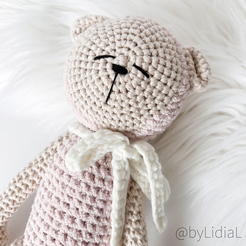 Thumbnail: Light Pink or Beige Crochet Lamb Toy