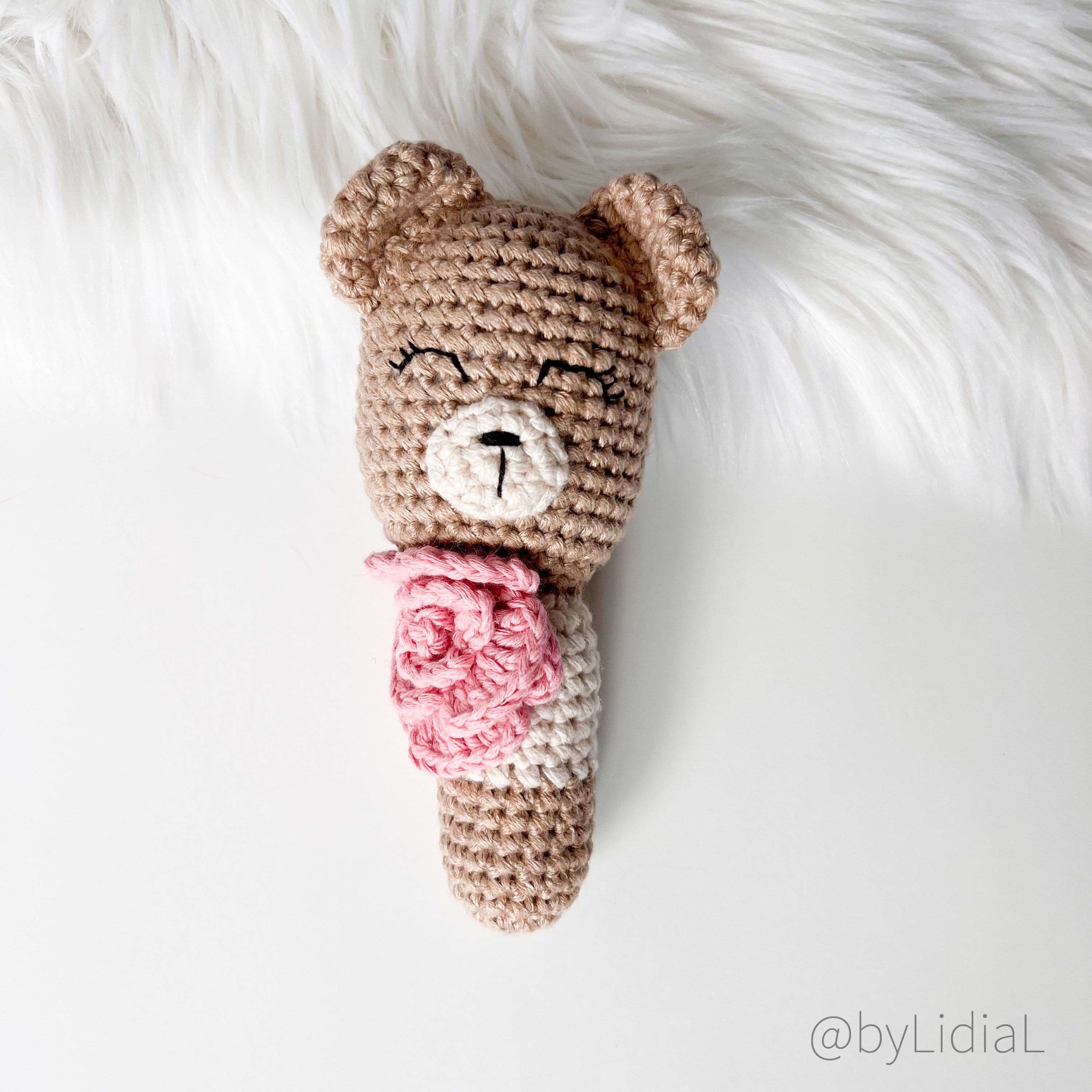 Crochet Bear Rattle Toy