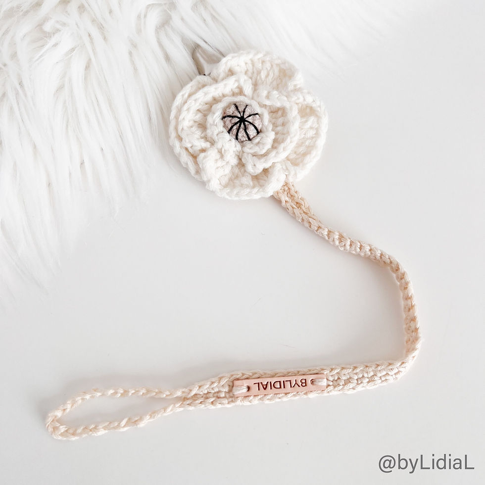 Thumbnail: Large Single Flower Pacifier Clip And Headband Set