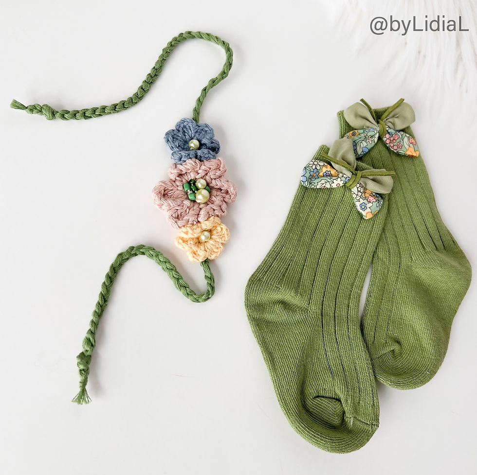 Thumbnail: Bunny Toy Bow Hair Band & Socks Set