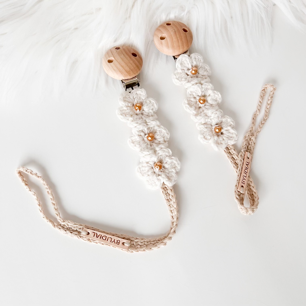 Thumbnail: Three Flower Pacifier Clip