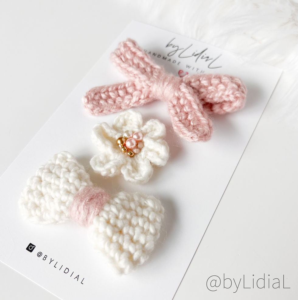 Flower Bow Hair Clip or Headband 