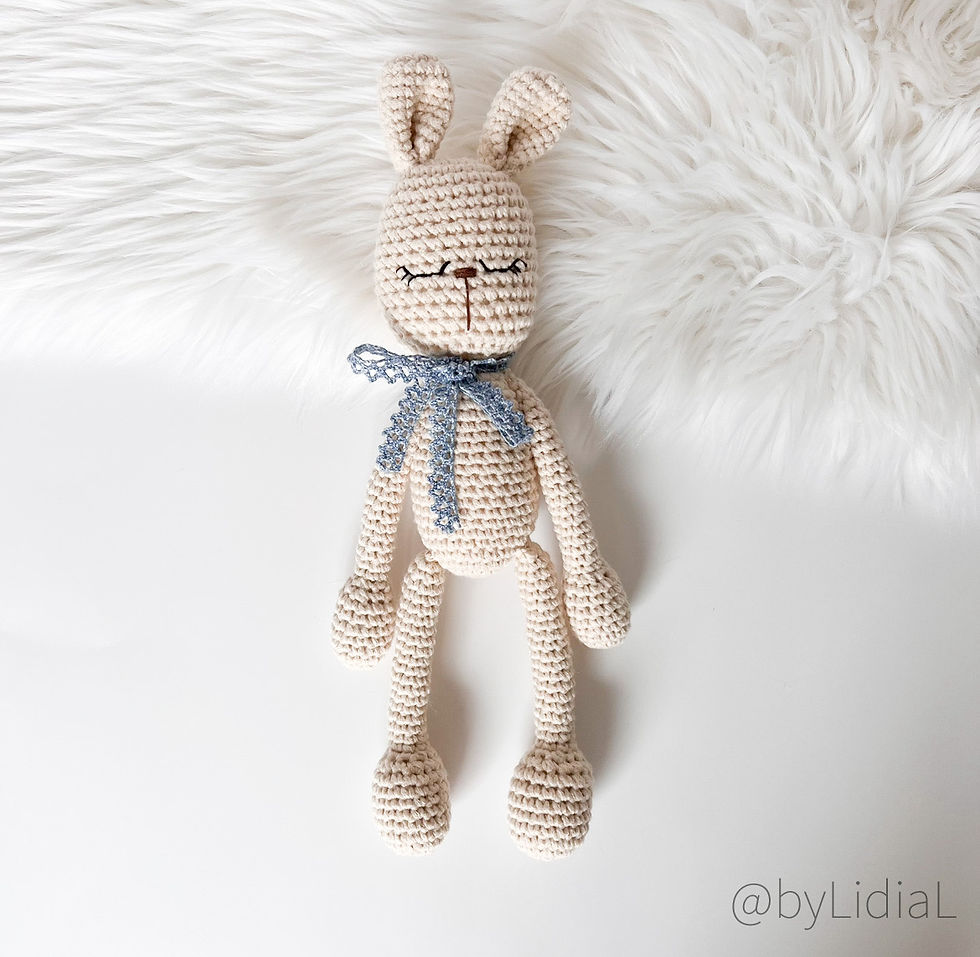 Thumbnail: Crochet Bunny and Bear Toy with Lace