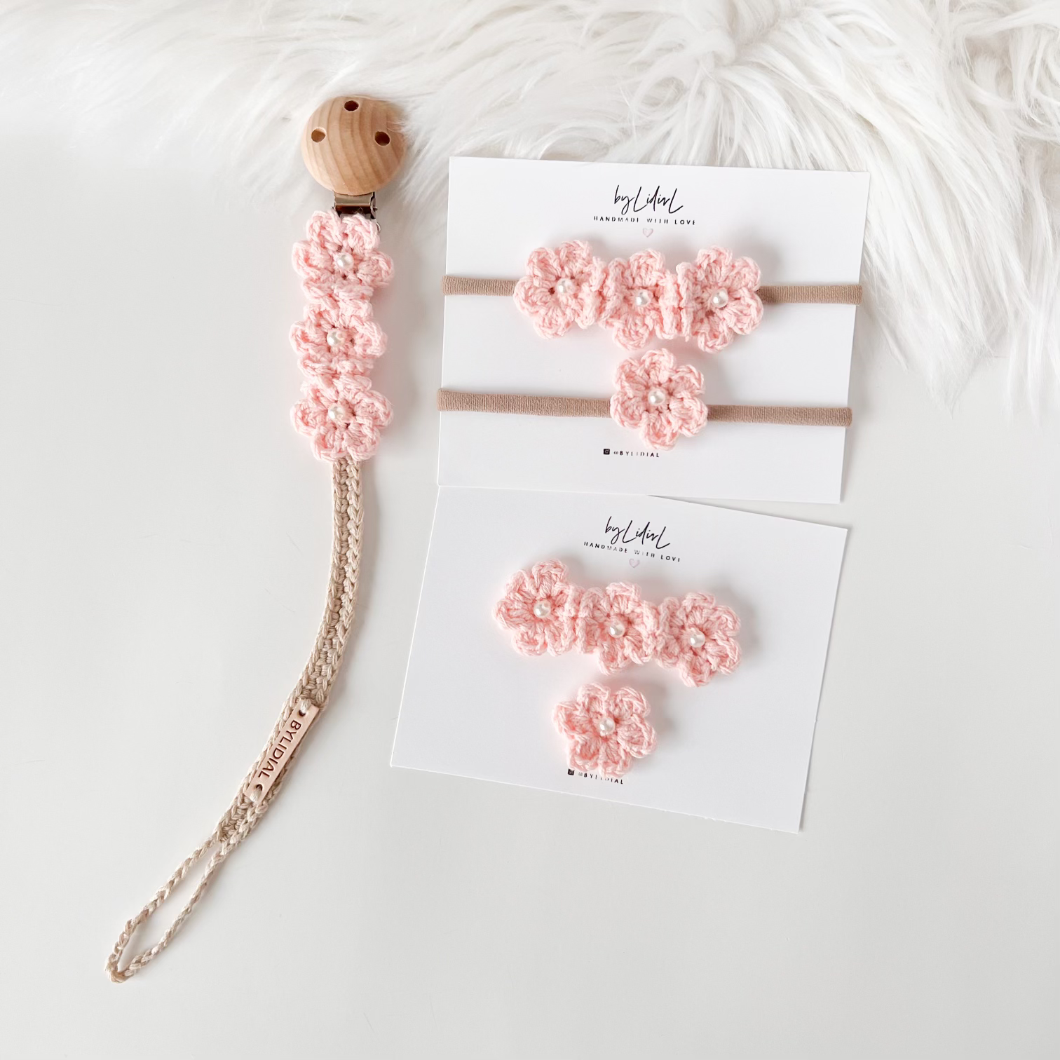Triple Flower Pacifier Clip Headband or Hair Clip