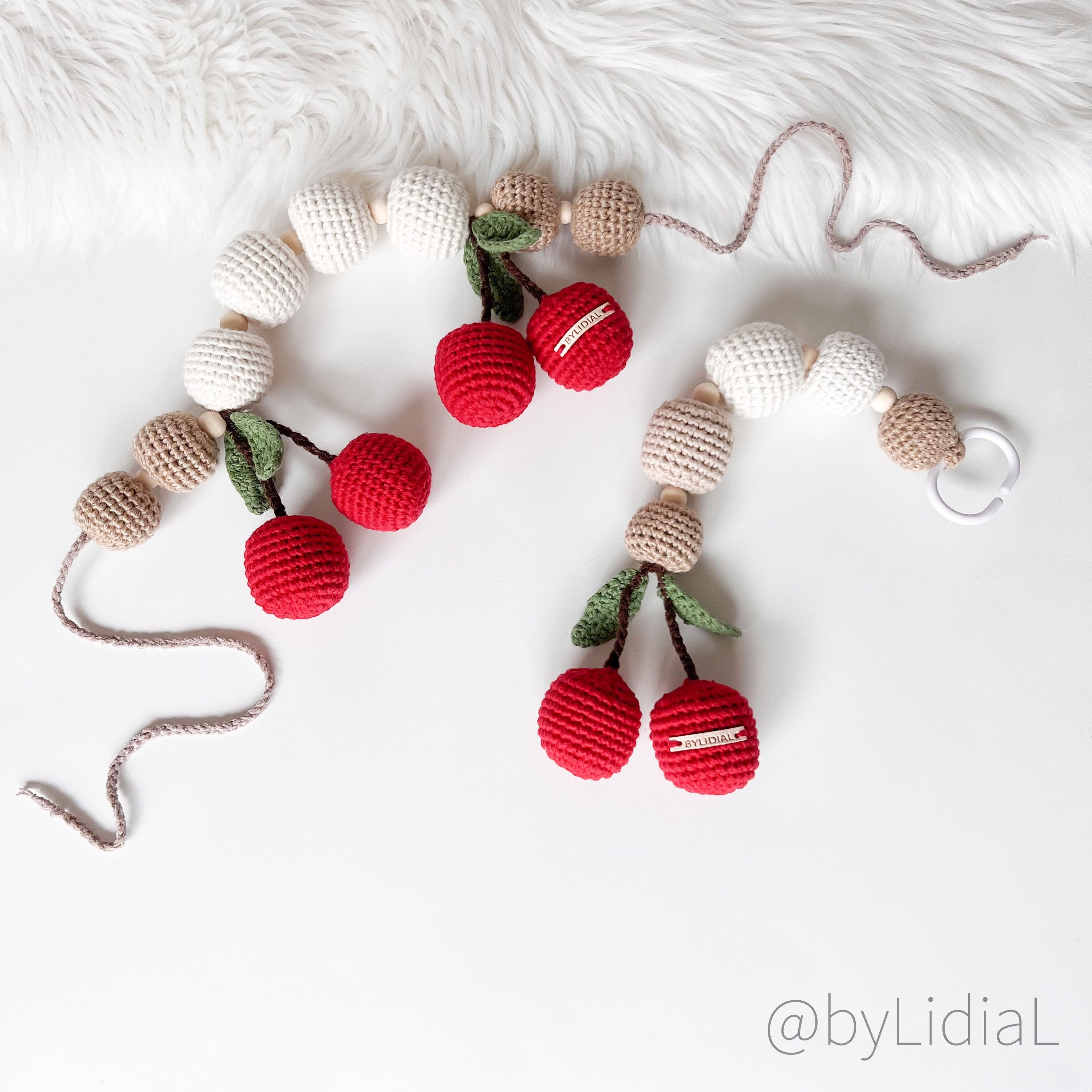 Red Cherry Car Seat Or Stroller Toy 