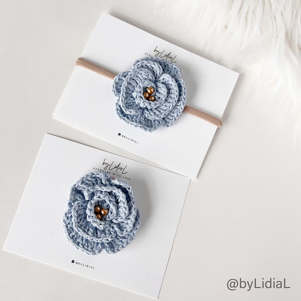 Thumbnail: Handmade Crochet Flower Pacifier Clip, Headband & Hair Clip – Baby Gift