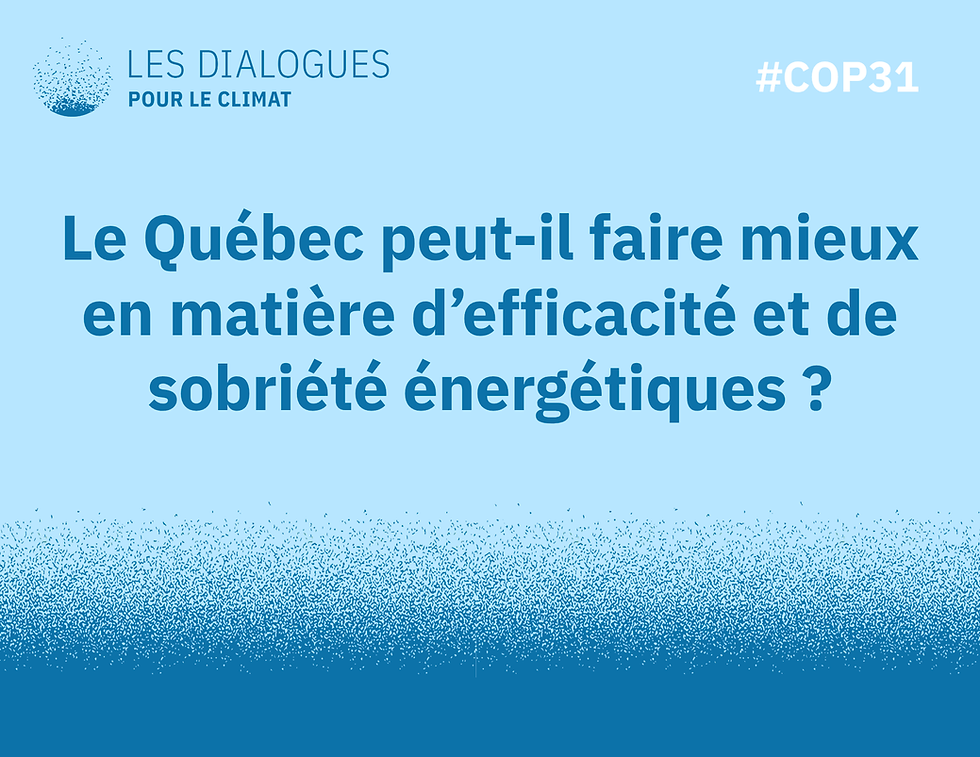 Le Québec peut-il faire mieux en matière d’efficacité et de sobriété énergétiques ?