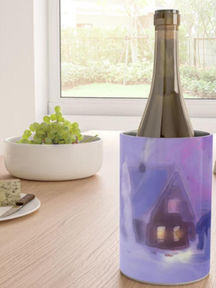Wine Chiller | Digital Paint, Blue Winter Mountains (ID-190)
