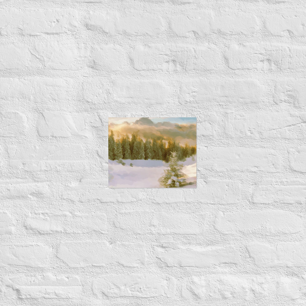 Thumbnail: Poster | Enhanced Matte Paper | Digital Paint, Mountain Forest Winter (ID-192)