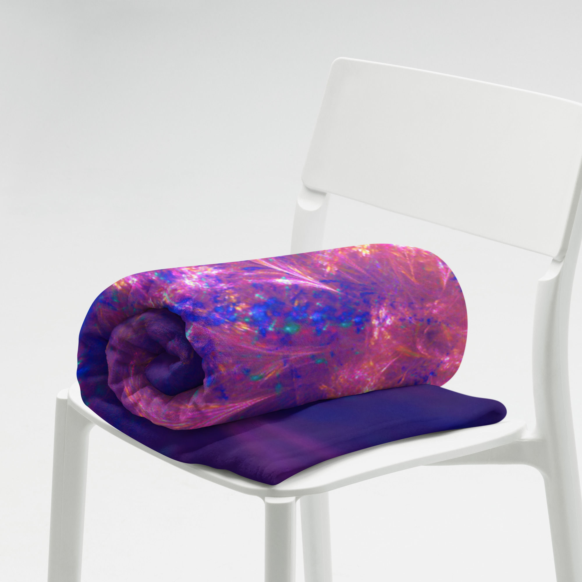 Throw Blanket | Abstract Pattern, Chaotic Mix Blue Purple (ID-013)