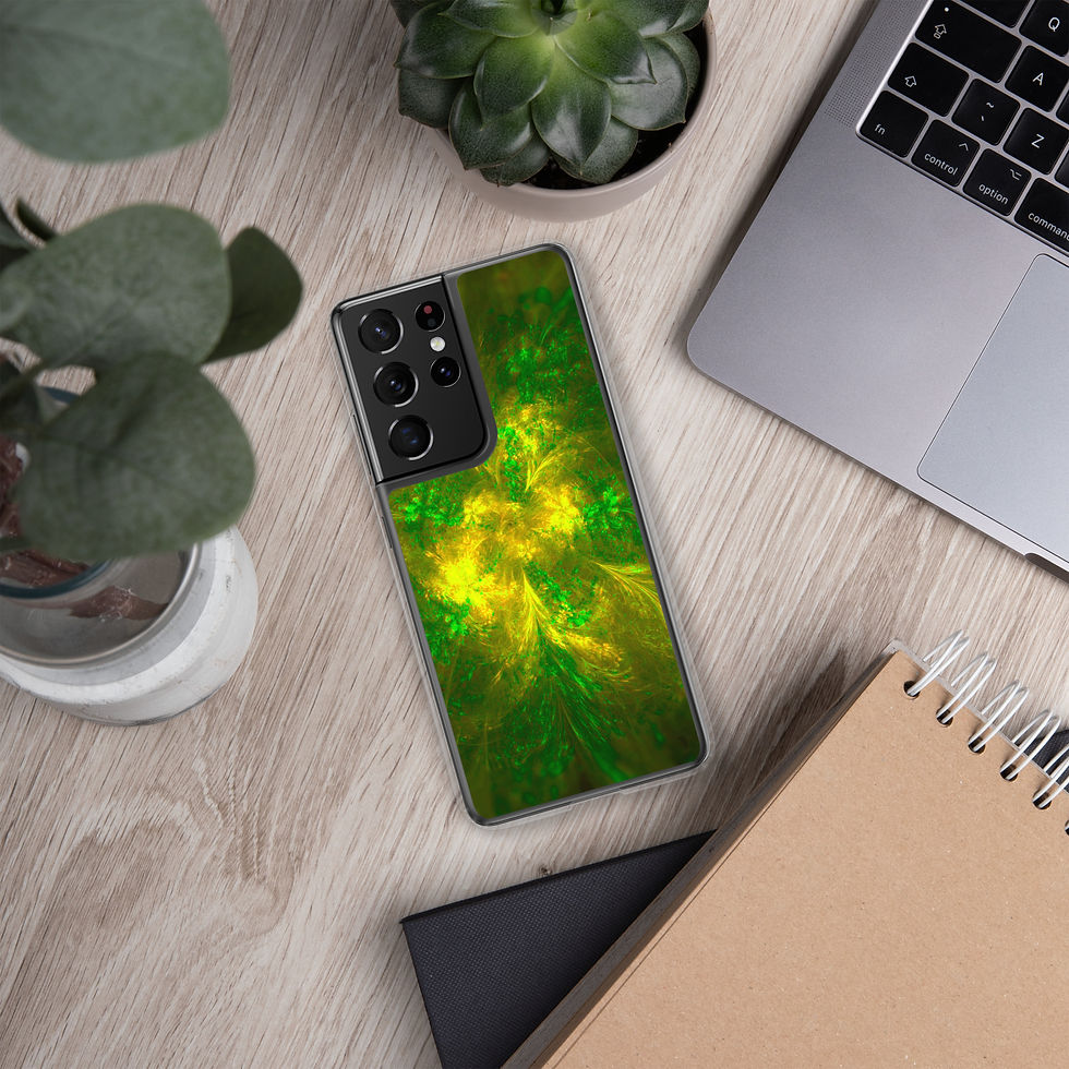 Thumbnail: Samsung Case | Abstract Pattern, Chaotic Mix Green Yellow (ID-013)