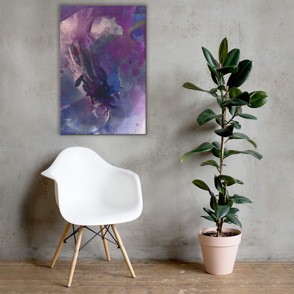 Canvas Print | Digital Paint, Purple Stylized Bell Flower (ID-062)