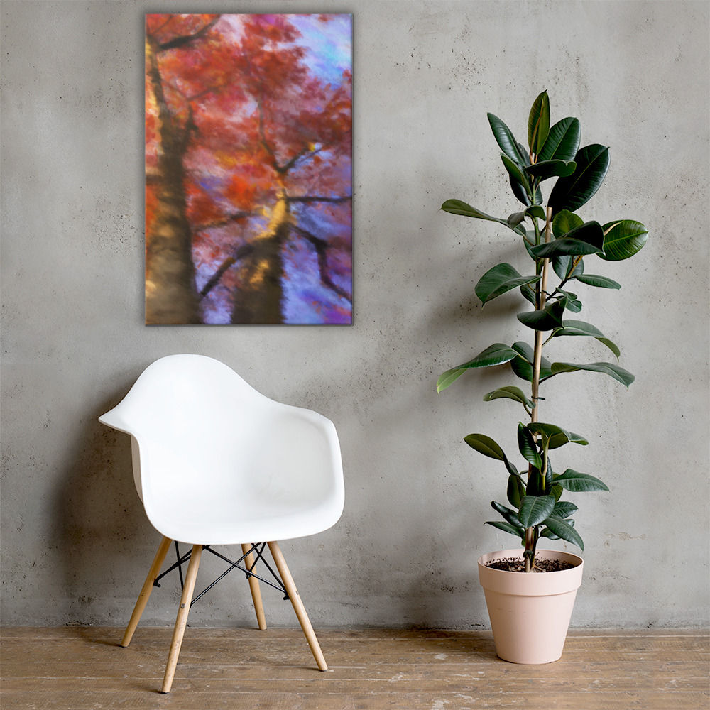 Canvas Print | Digital Paint, Red Tree Late Autumn (ID-189)