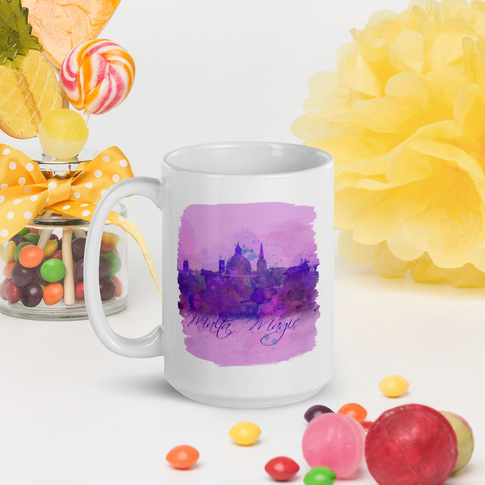 Thumbnail: Coffee Mug | White Glossy | Digital Paint, Malta Sliema Purple (ID-175)