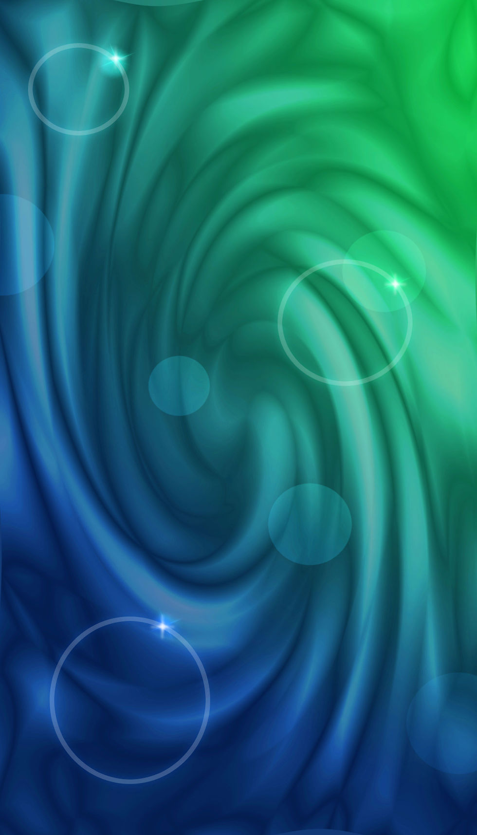 Thumbnail:  Water Bottle | Stainless Steel | Abstract Shape, Blue Green Swirl (ID-007) 