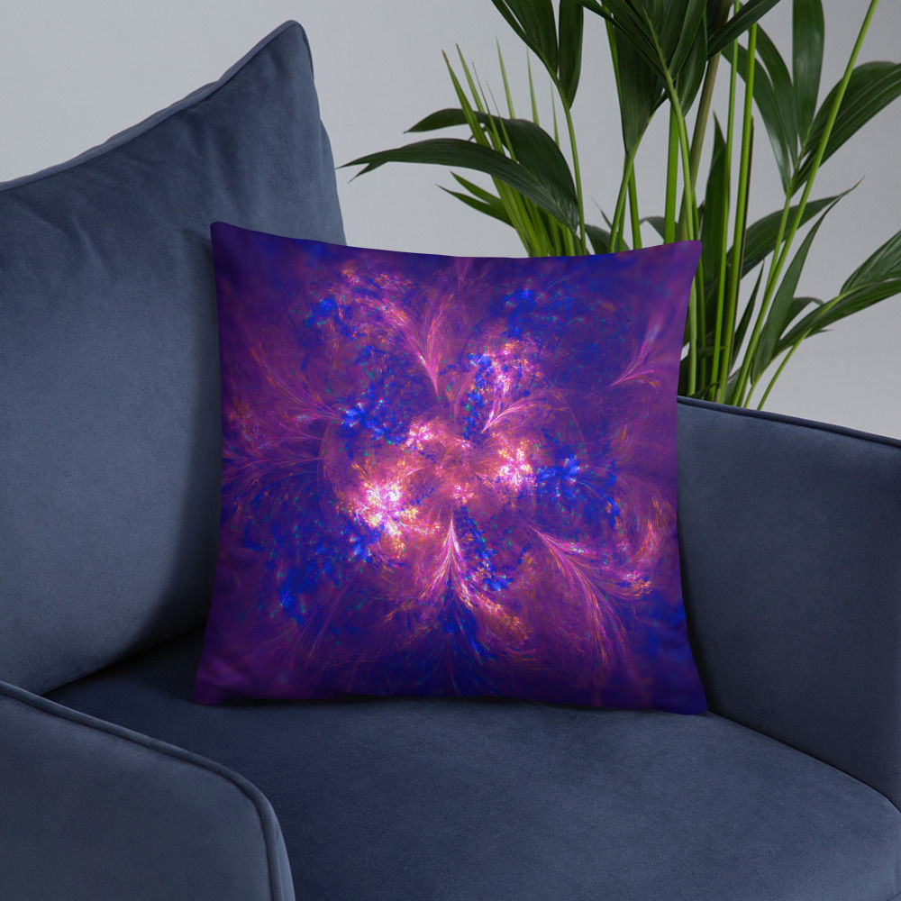 Basic Pillow | Abstract Pattern, Chaotic Mix Blue Purple (ID-013)