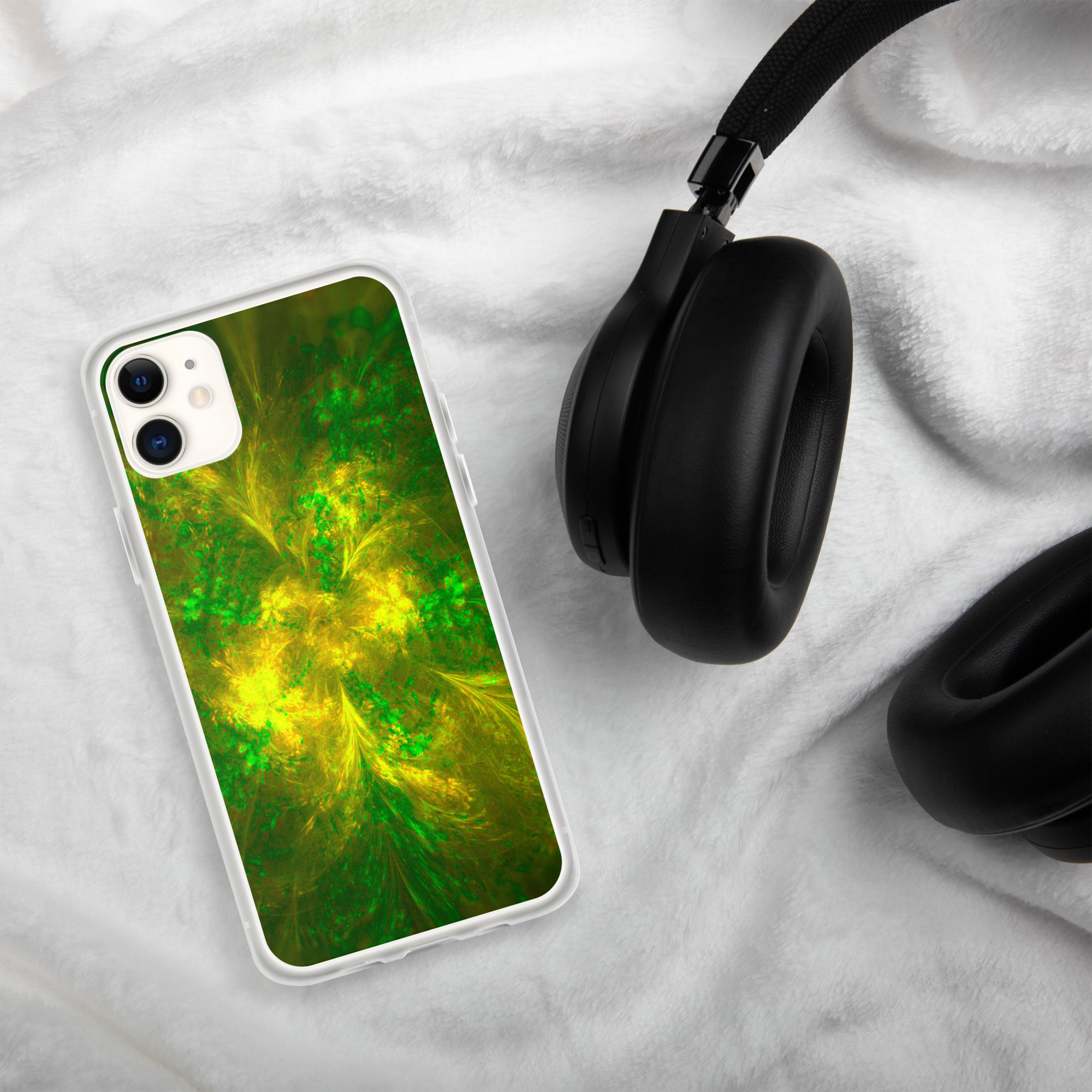 iPhone Case | Abstract Pattern, Chaotic Mix Green Yellow (ID-013)