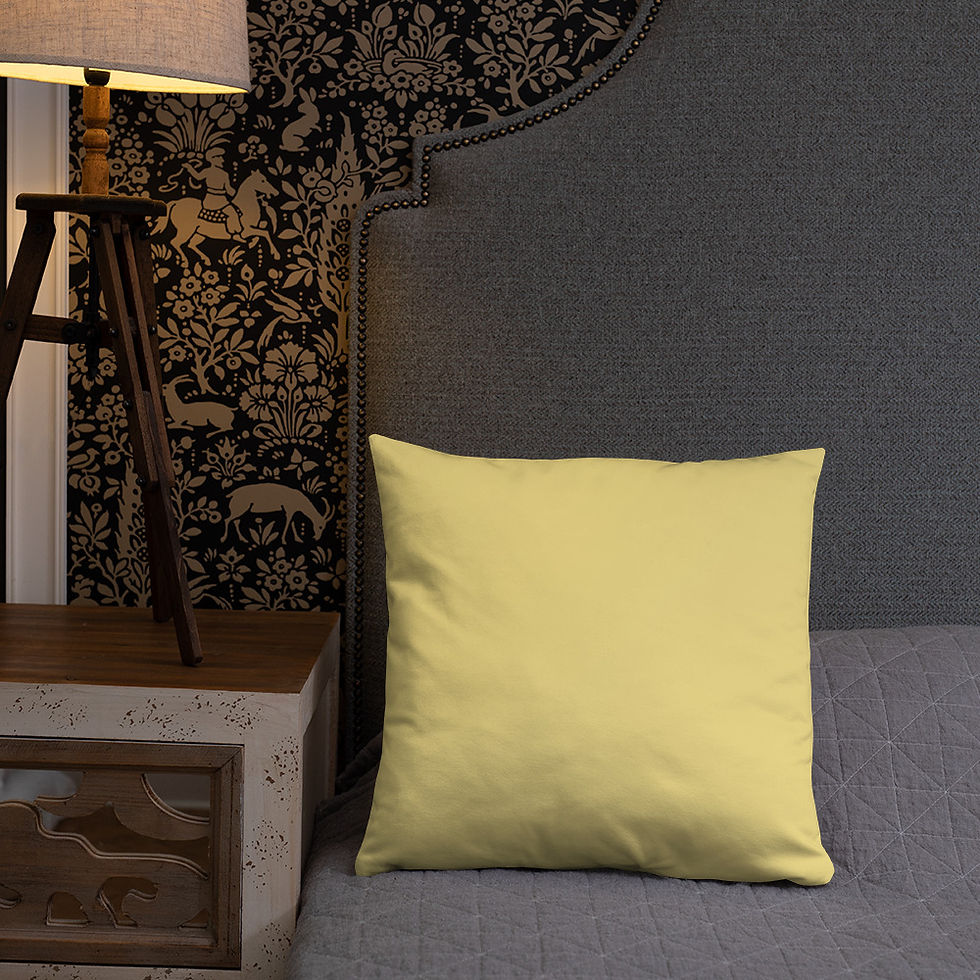 Thumbnail: Basic Pillow | Digital Paint, Mountain Forest Yellow Winter Light (ID-192)