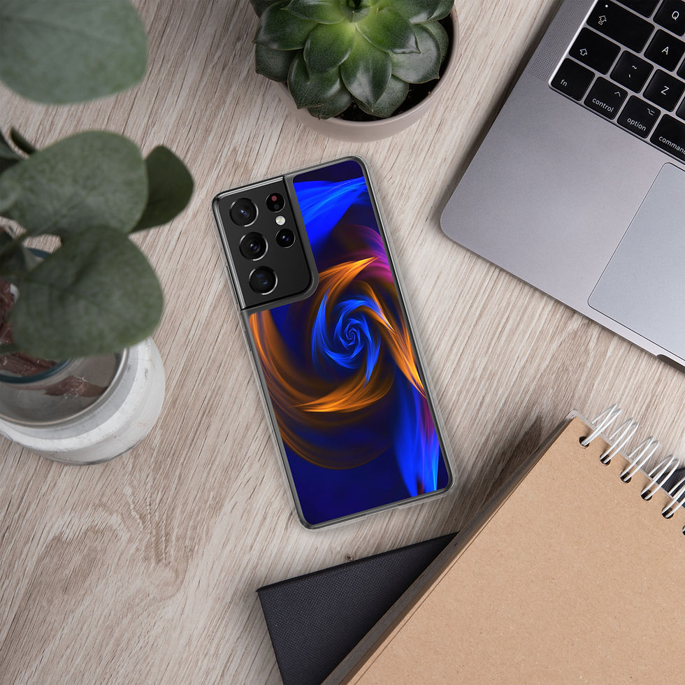 Thumbnail: Samsung Case | Abstract Fractal, Blue & Orange Vortex (ID-001)