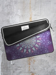 Laptop sleeves, abstract violet print. Original mandala purple star (ID-193)