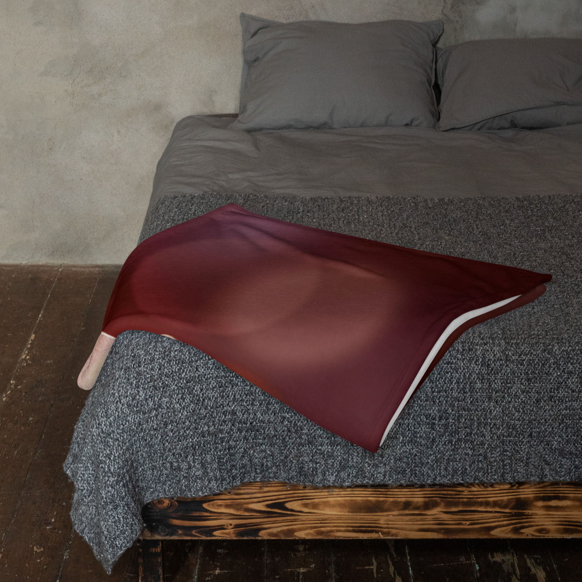 Throw Blanket | Photo Edit, White Flower Bokeh On Red (ID-040)