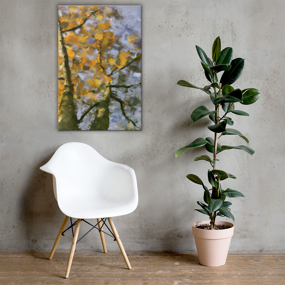 Canvas Print | Digital Paint, Twin Tree Yellow Autumn (ID-188)