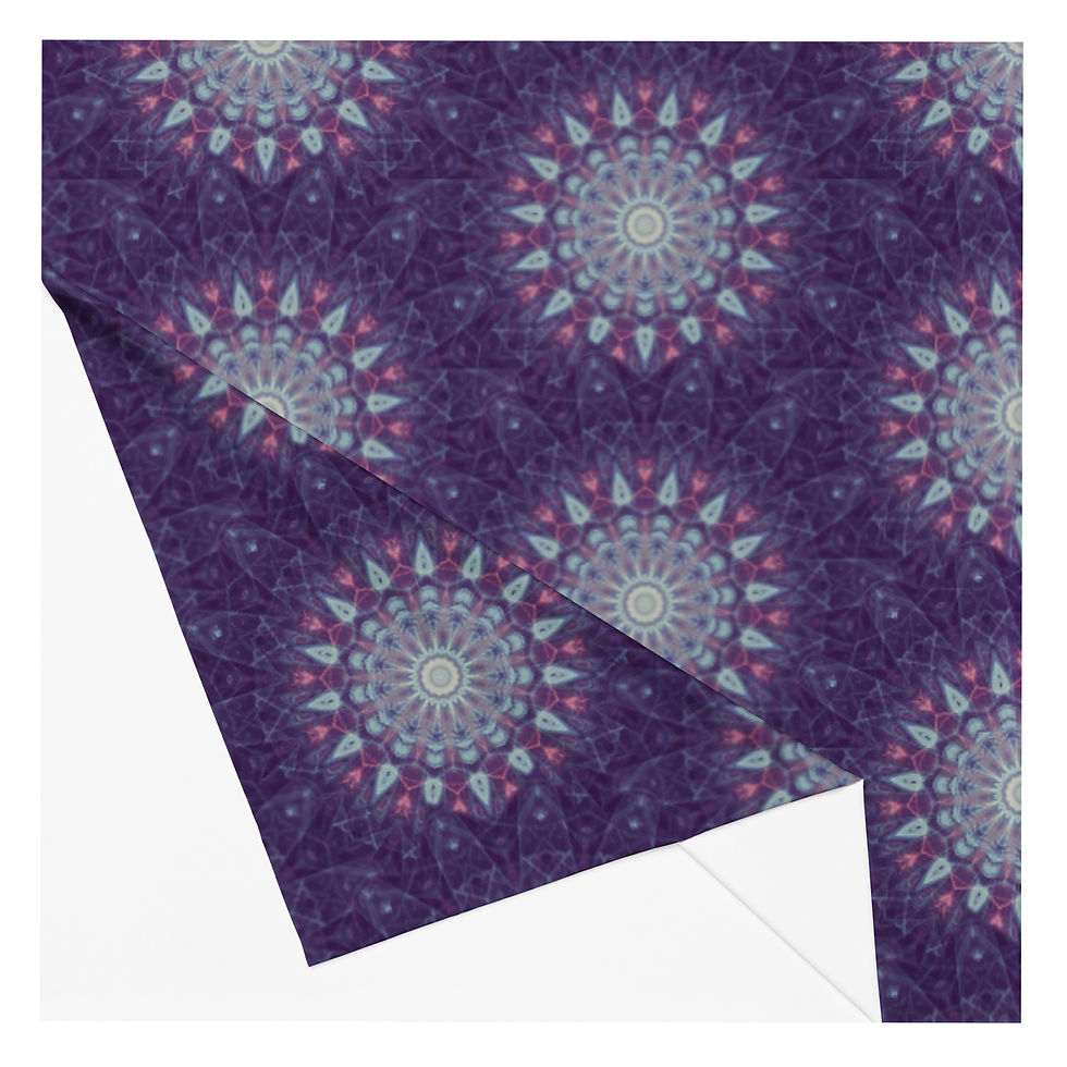 Thumbnail: Fabric | Recycled Polyester | Abstract Mandala, Lines Purple Elegant (ID-193)
