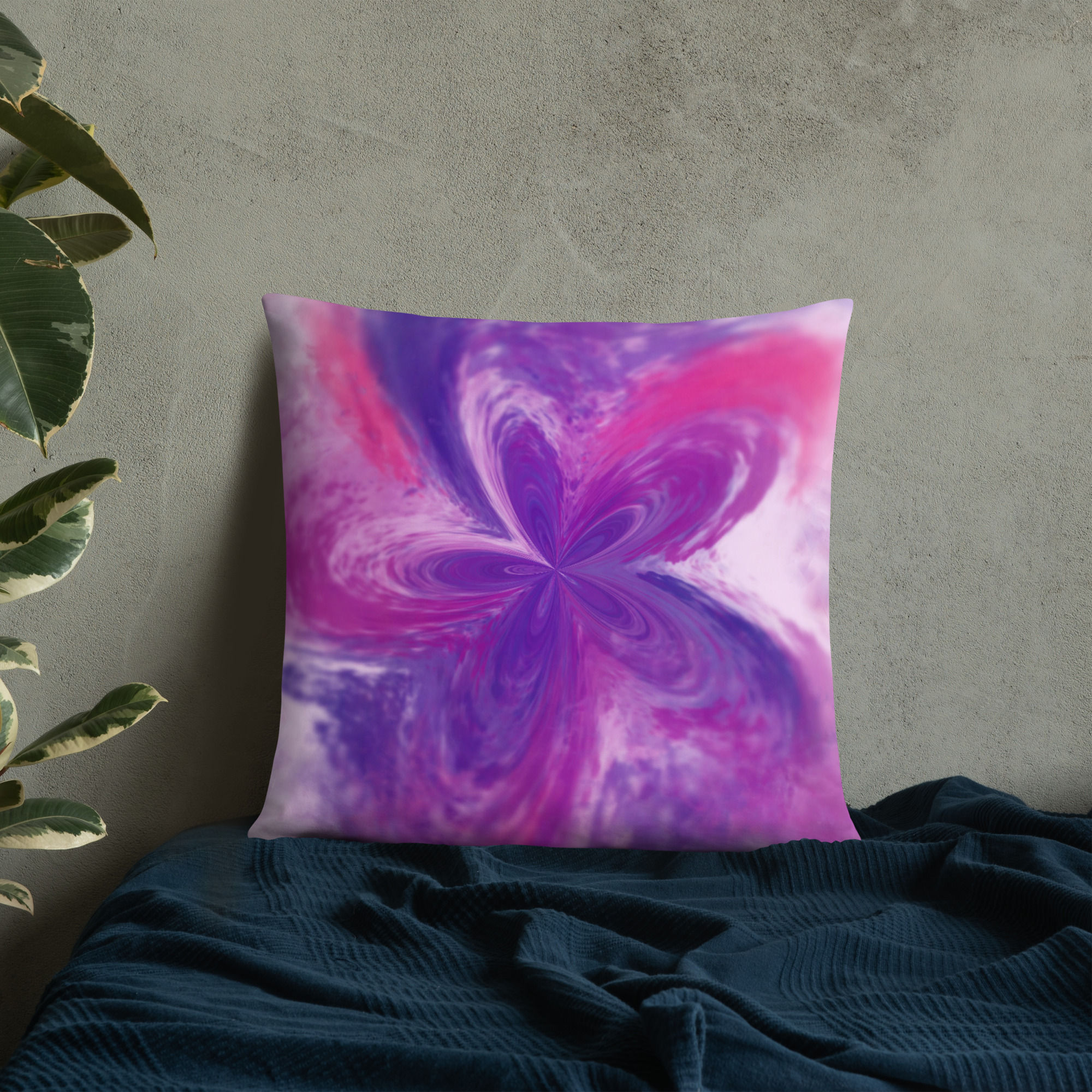 Basic Pillow | Abstract Shape, Splash Blue Magenta Mix (ID-008)