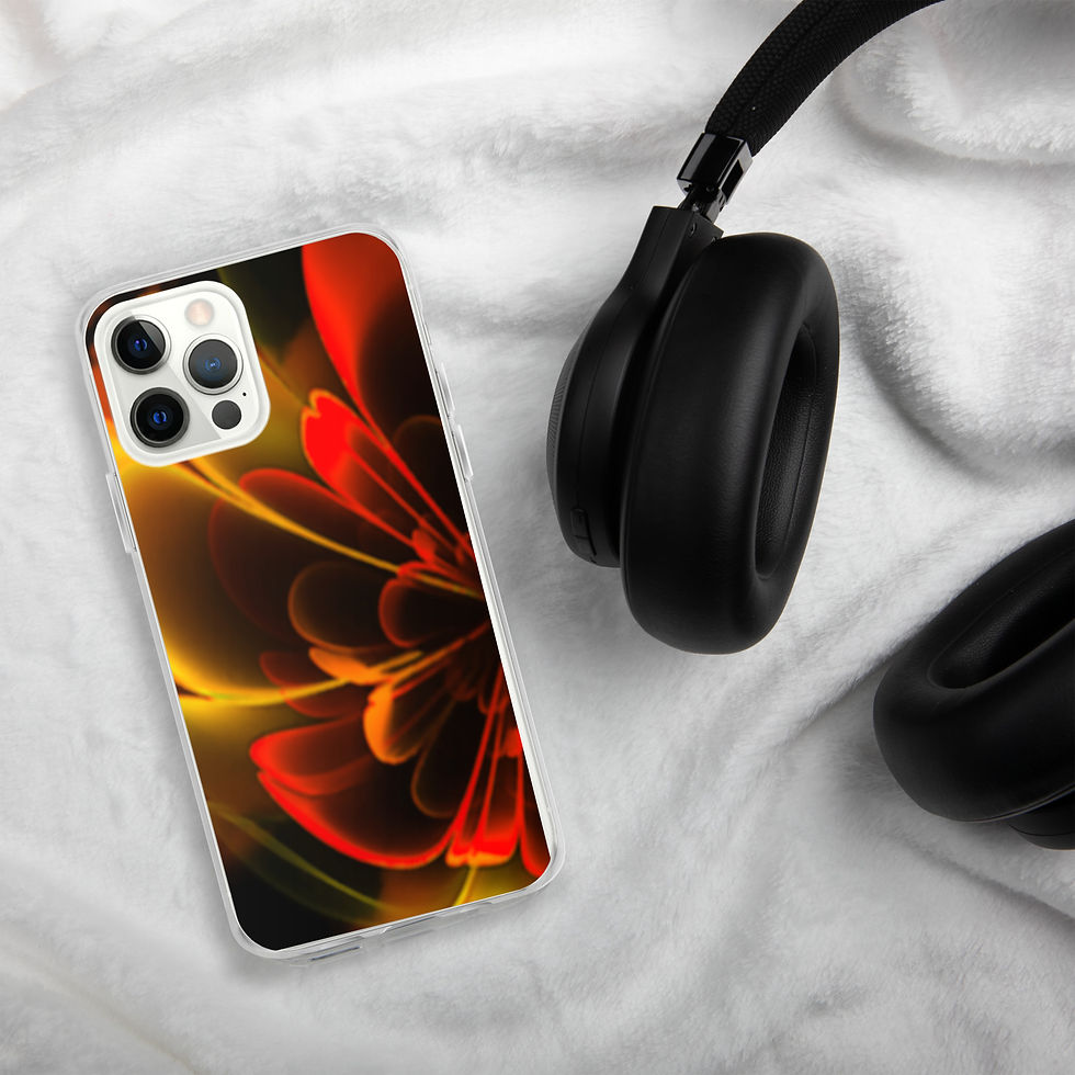 Thumbnail: iPhone Case | Abstract Fractal, Red Yellow Stylized Petals (ID-016)