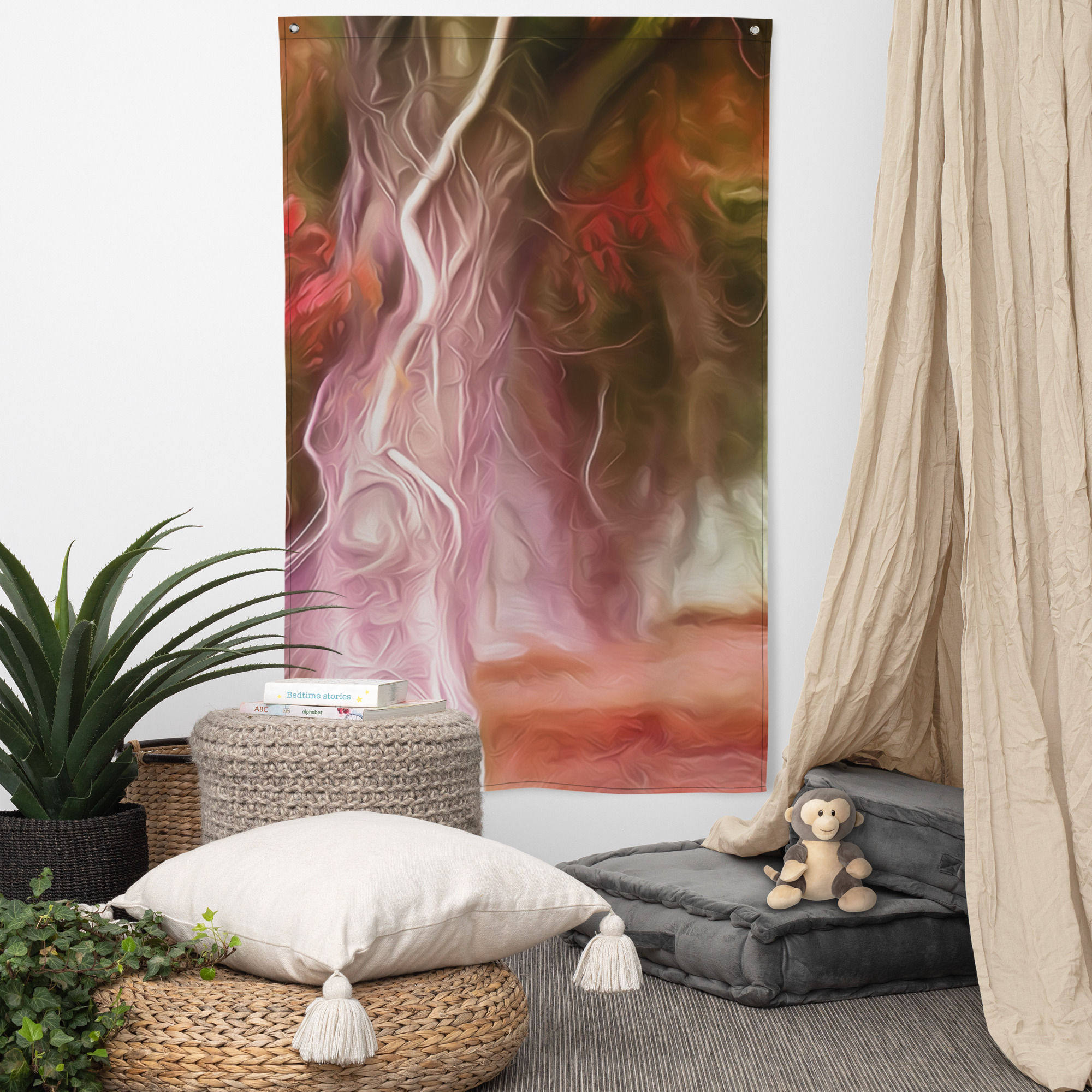 Flag | Photo Edit, Rust Red Dreamy Tree (ID-019)