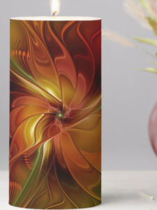 Zazzle, Abstract Red Orange Brown Green Fractal Art Flower Pillar Candle (ID-000)
Zazzle store by Girly Chic