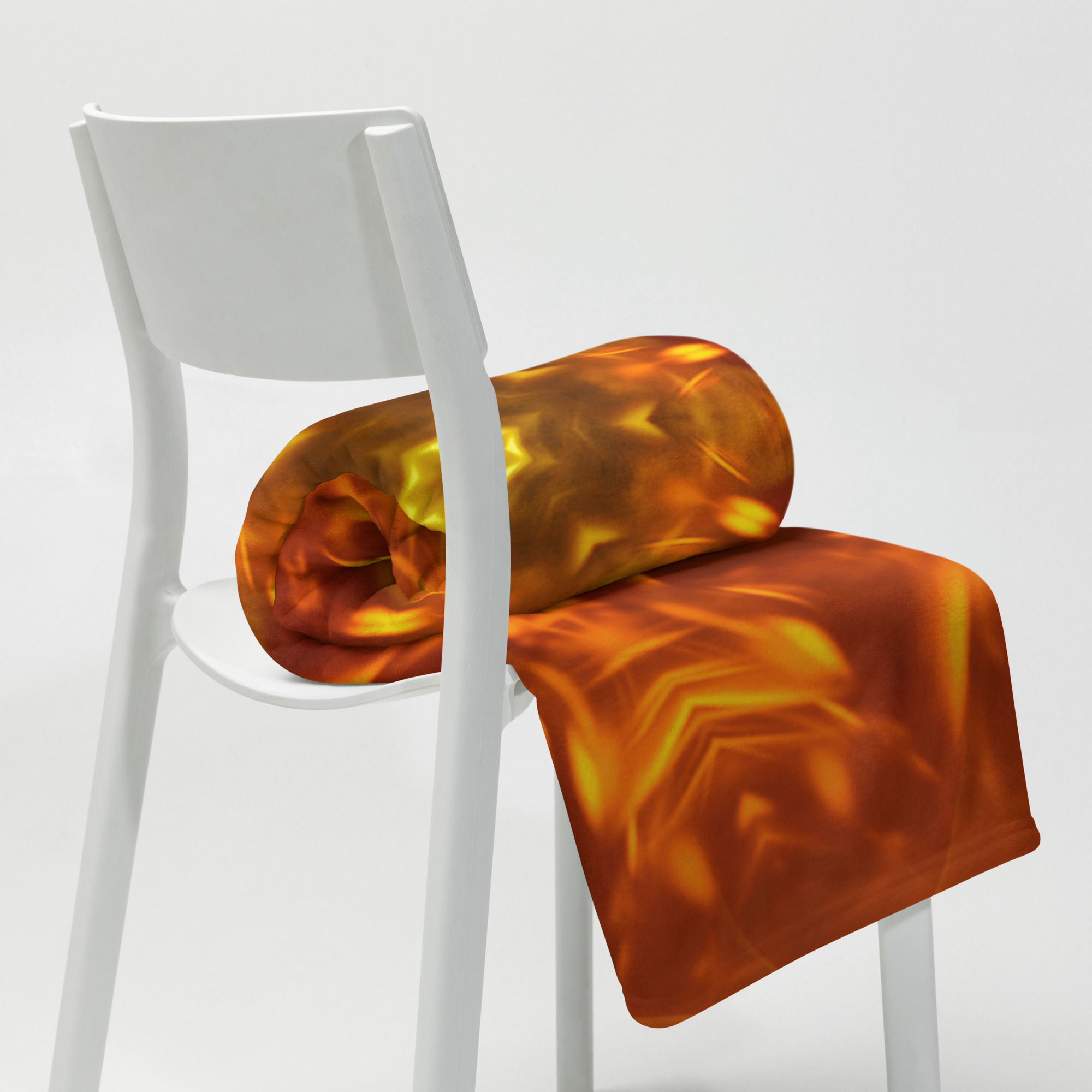 Throw Blanket | Abstract Mandala, Warm Orange Twisted (ID-098)