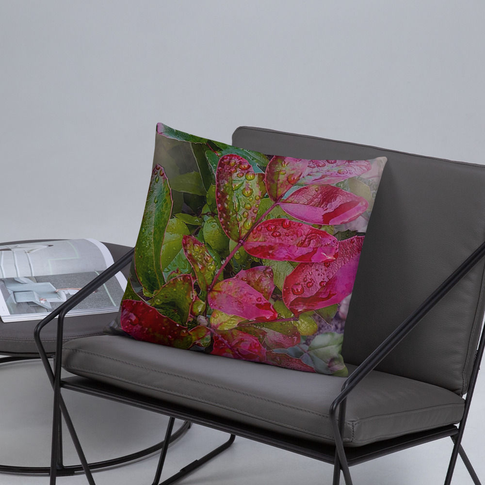 Basic Pillow | Photo Edit, Autumn Red Green Leaves (ID-064)