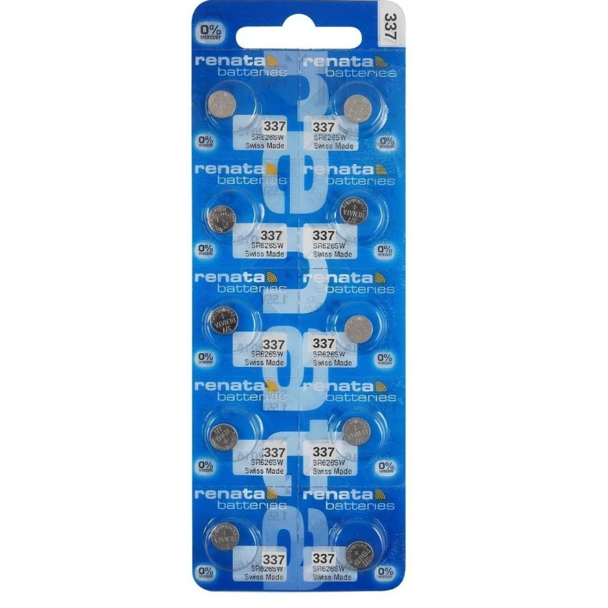 Blister de 10 Pilas Renata #337 Oxido de plata relojes finos