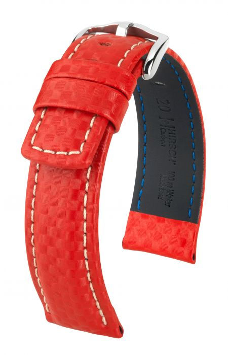 Brazalete Reloj, Carbon, 100m-WR L, Rojo, 22, Cuero
