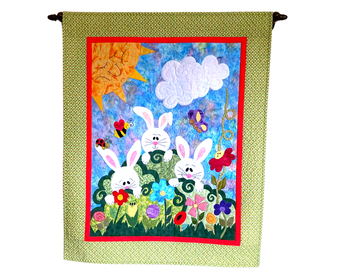 Painél Happy Bunnies em patchwork