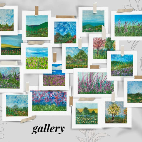 Montagem com as fotos da pinturas deste projeto